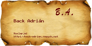 Back Adrián névjegykártya
